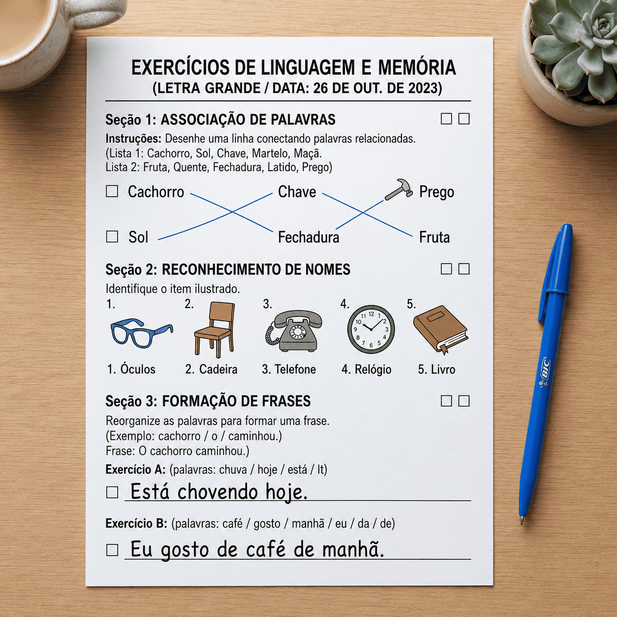 Exemplos de atividades de linguagem
